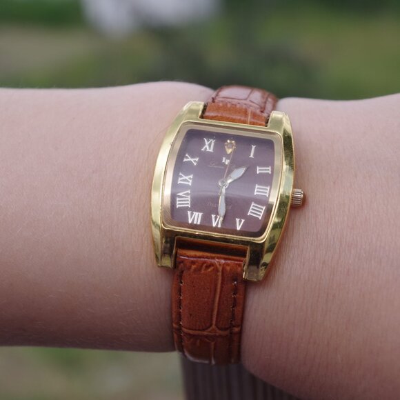 Brown Genuine Leather Ladies Watch By Lucien Piccard - Picture 2 of 6